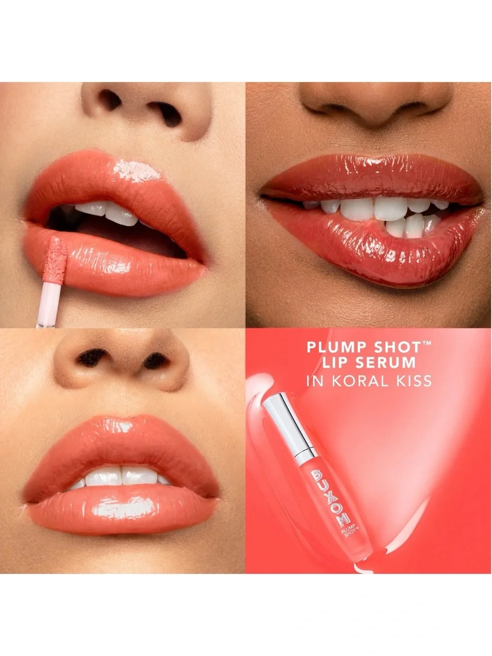 Buxom Koral Kiss Plump Shot Sheer Tint Collagen Infused Lip Serum